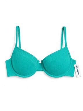 💦 OLD NAVY NWT Textured Underwire Bikini Top Aqua Teal Green Sz Large